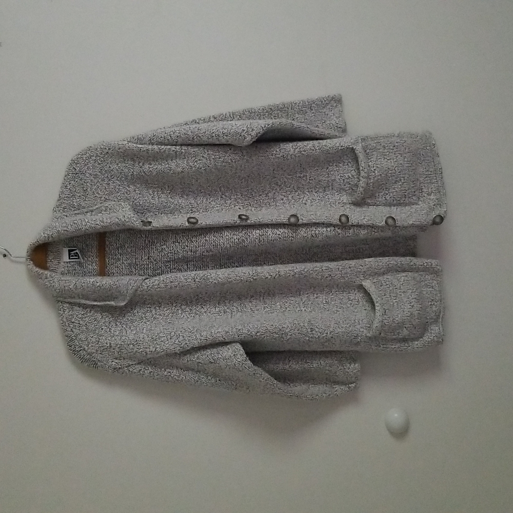 Vintage Gray Knit Button Cardigan
